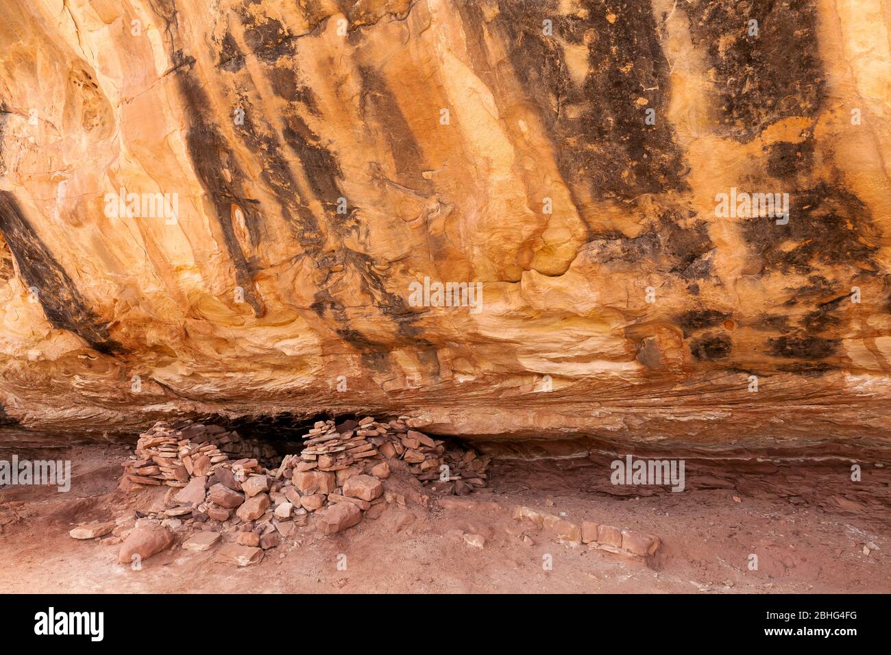 UT00549-00...UTAH - Struktur gebaut von den Vorfahren Puebloan Menschen entlang der Sipapu Bridge Trail in Natural Bridges National Monument. Stockfoto