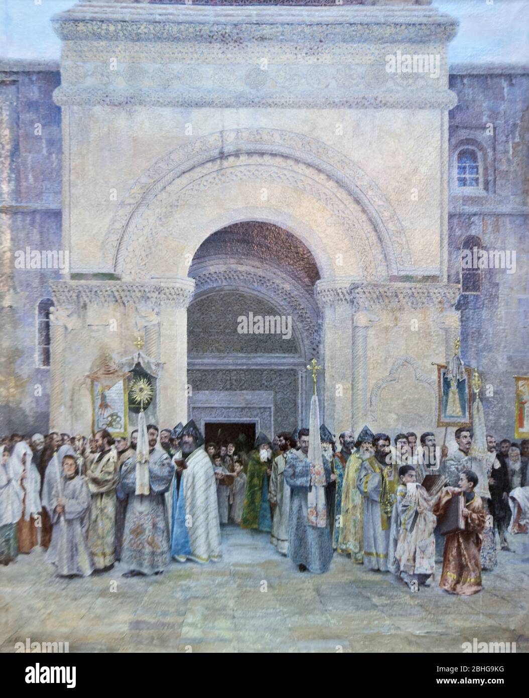 Vardges Surenyants - Prozession aus der Echmiadzin Kathedrale Stockfoto