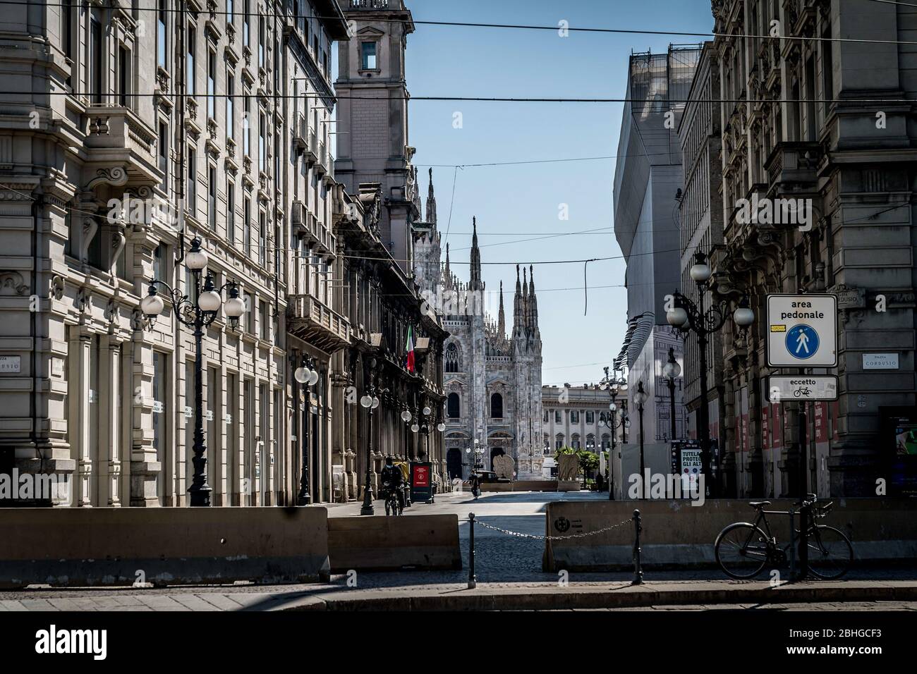 cordusio während der Stadt Mailand während des Coronavirus-Notstands, , Mailand, Italien, 19 Apr 2020 Stockfoto