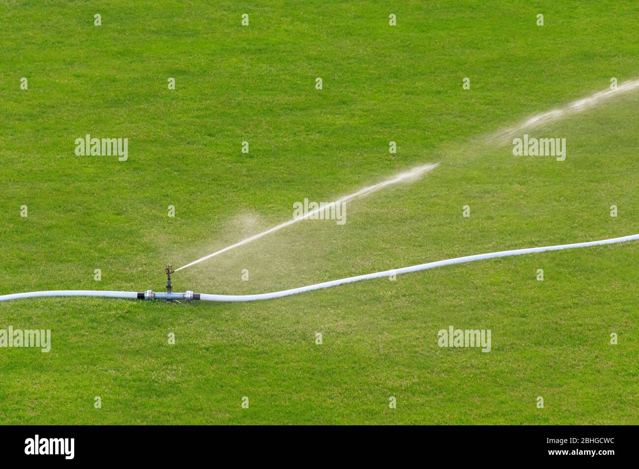 Sprinkler watering football field -Fotos und -Bildmaterial in hoher  Auflösung – Alamy