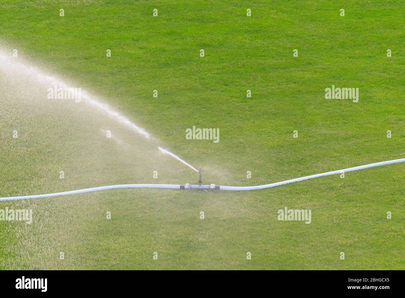 Sprinkler watering football field -Fotos und -Bildmaterial in hoher  Auflösung – Alamy