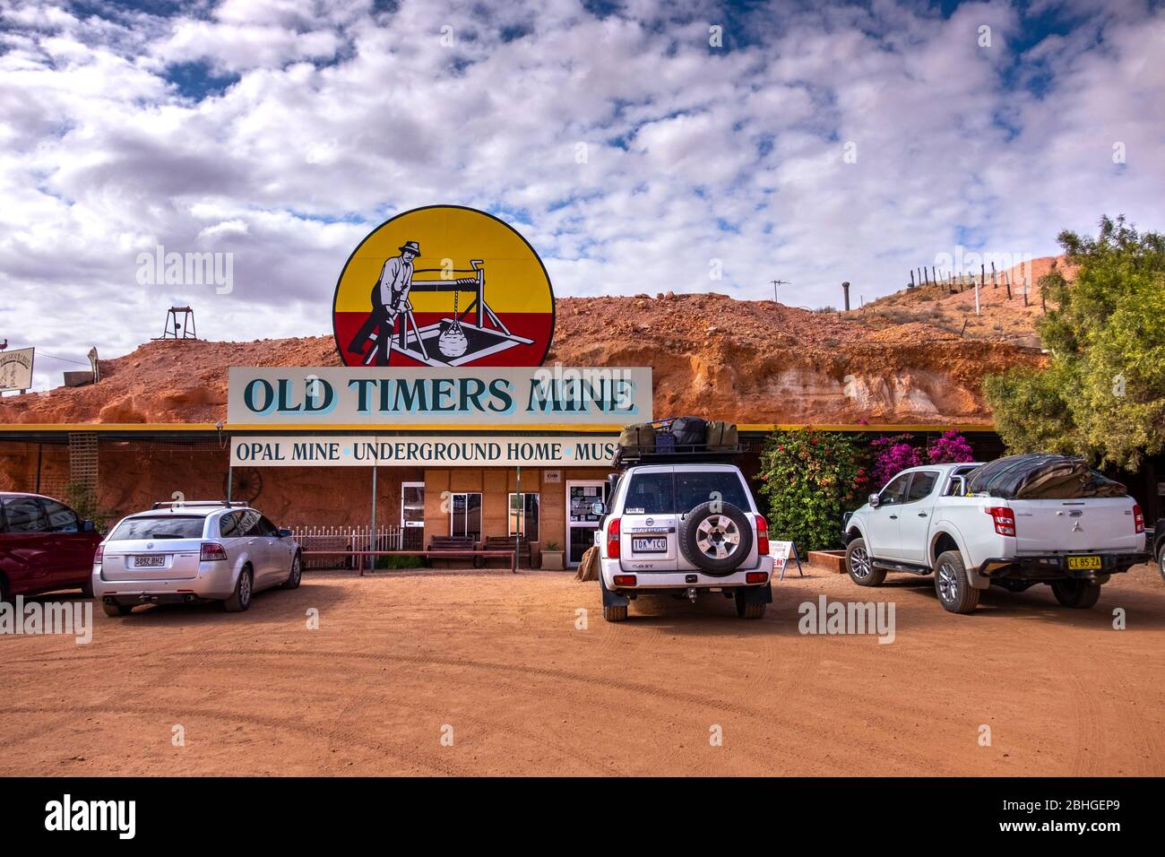 Coober Pedy, South Australia, Australien. Coober Pedy ist eine Stadt im Norden von Südaustralien, 846 km (526 mi) nördlich von Adelaide auf dem Stuart Highway. I Stockfoto