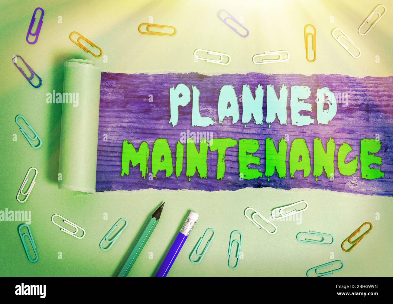 Handschrift Text Schreiben geplante Wartung. Konzeptionelle Foto Check-ups durchgeführt werden, auf einer regelmäßigen Basis geplant Stockfoto