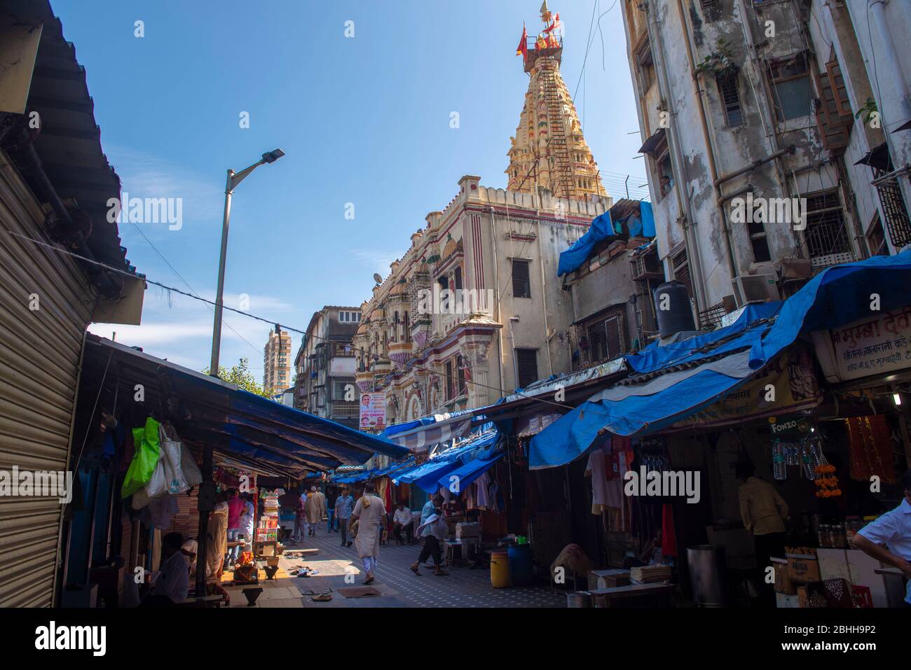 Mumbai / Indien 2 November 2019 Blick auf den Mumba Devi Tempel ist ein berühmter alter Tempel der Göttin Mumbadevi Tempel in Mumbai war gewidmet Stockfoto