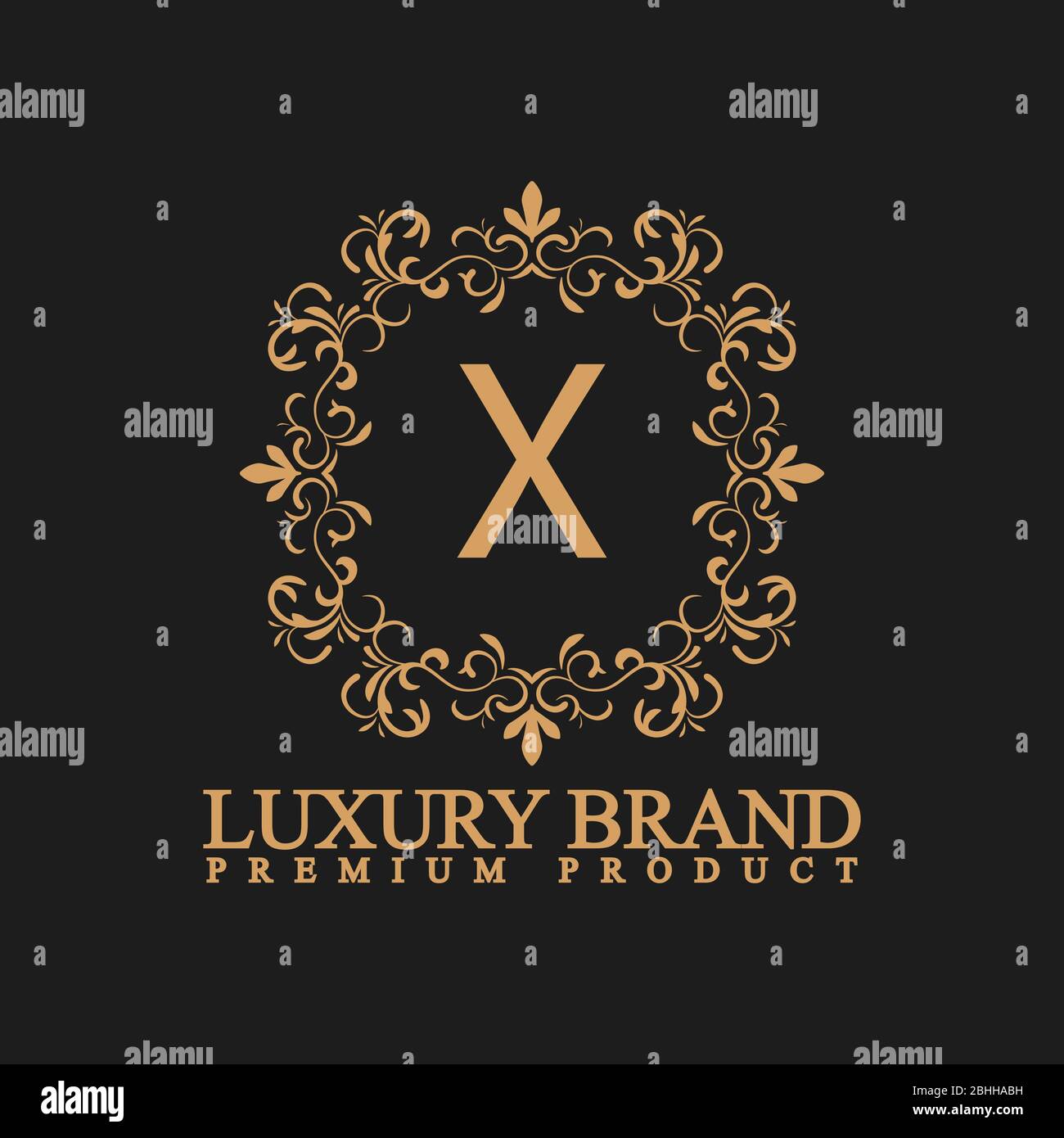Luxus-Logo mit Ornament und florieren Design für VIP-Marke, Mode, Hotel, Immobilien und Premium-Markenidentität. Stock Vektor