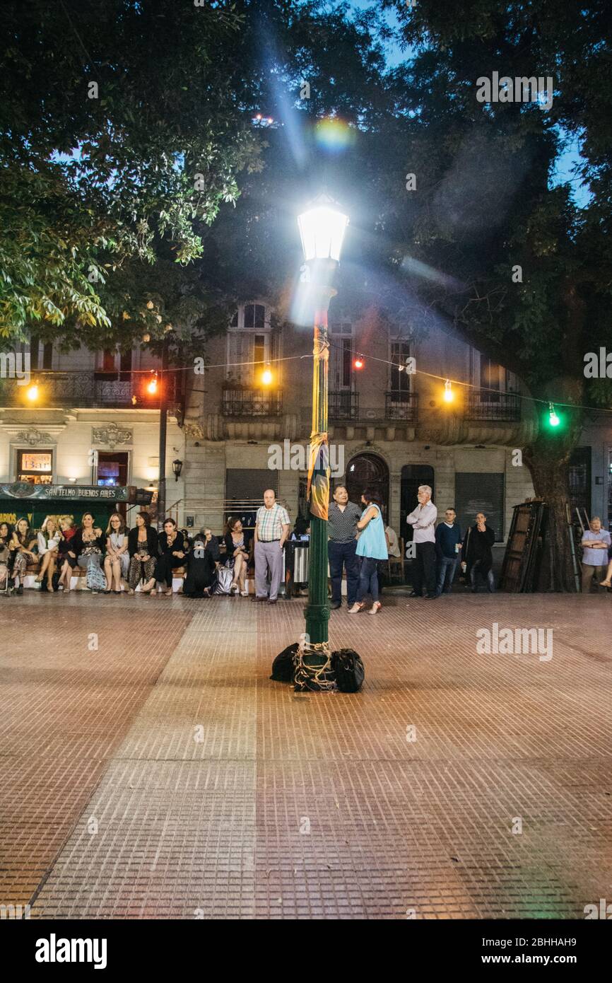 Milonga, Plaza Dorrego, Buenos Aires, Argentinien Stockfoto