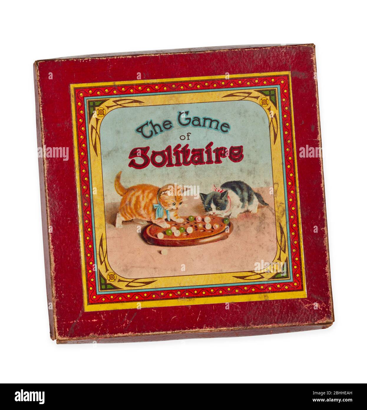 1930er Jahre Box Cover zu einem Spiel von Solitaire in Deutschland zwischen den Kriegen gemacht Stockfoto