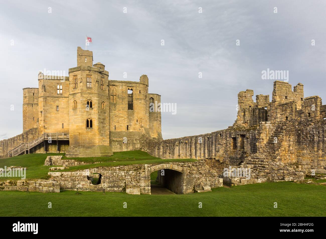 Warkworrth Castle, Northumberland Stockfoto