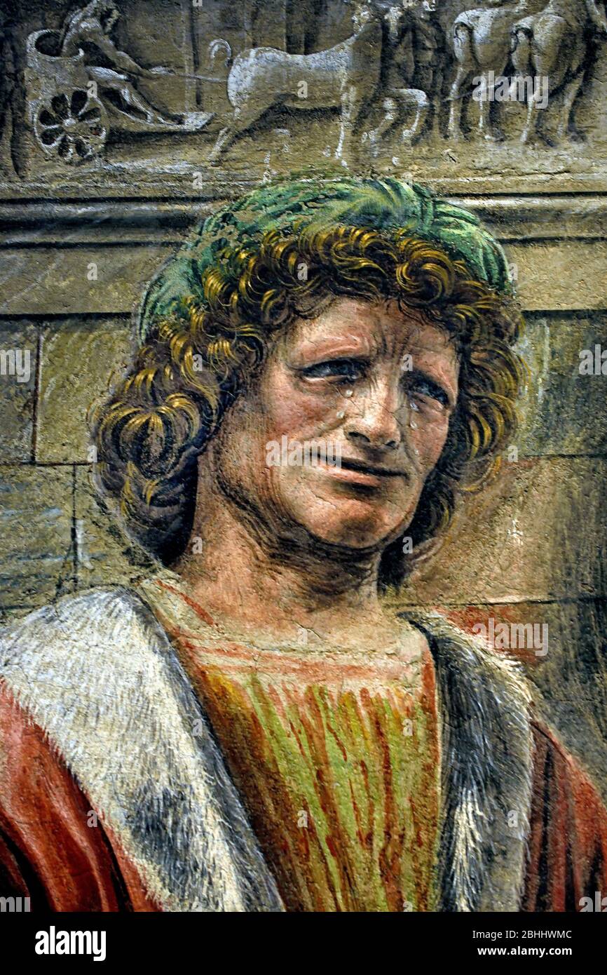 Heraklit 1490 - 1492 von Donato Bramante (Donato di Pascuccio), 1444-1514 15. - 16. Jahrhundert, Italien, Italienisch. Fresko Stockfoto