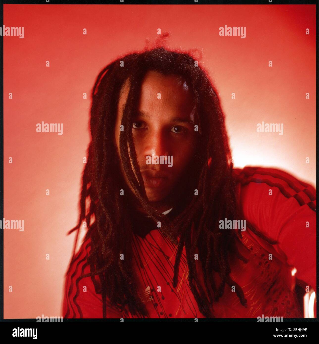 Raggae Musiker Ziggy Marley Sohn von Bob Marley 1991 1990er Studio Porträt Stockfoto