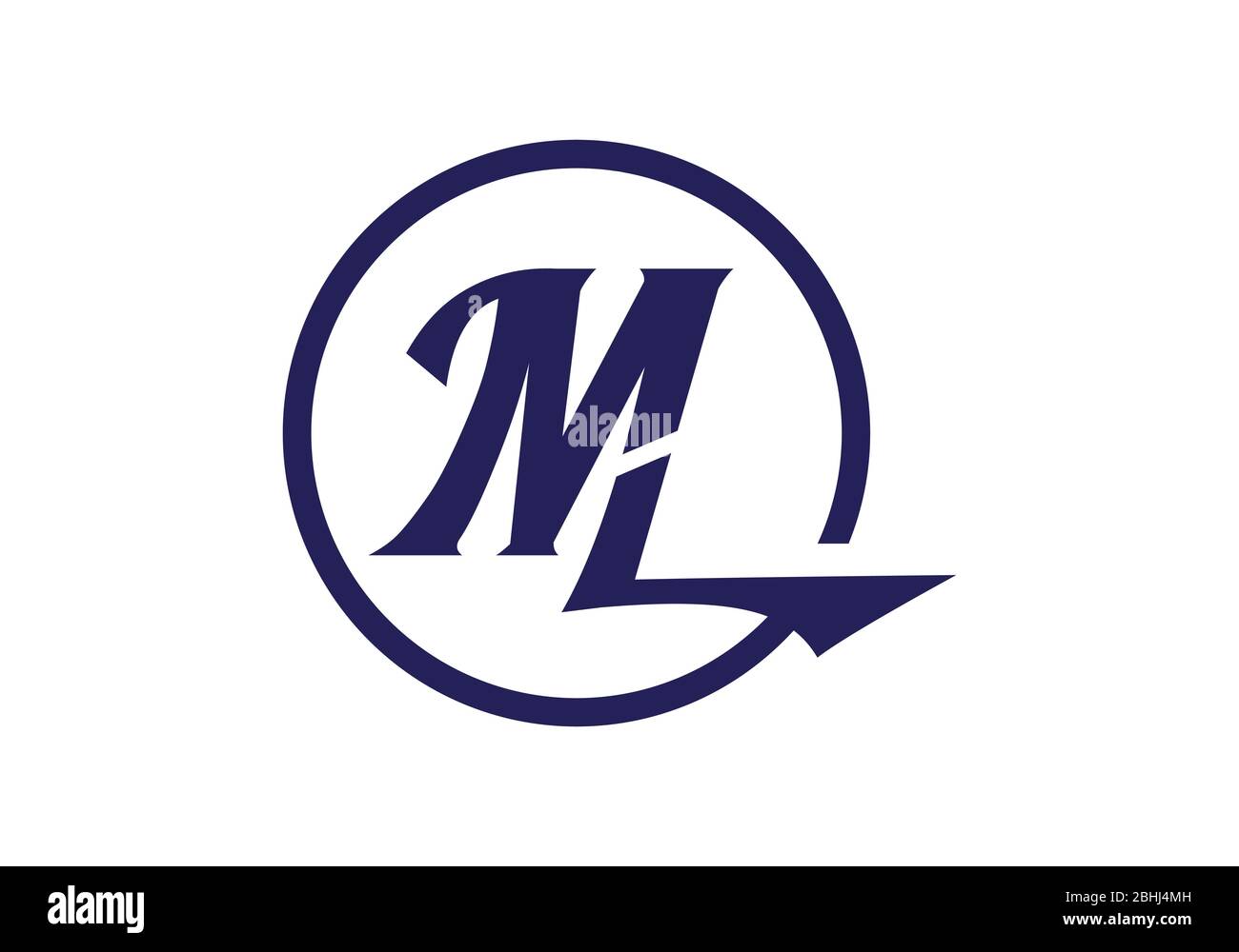Initial Monogram Letter M L Logo Design Vektor-Vorlage. ML Letter Logo Design Stock Vektor