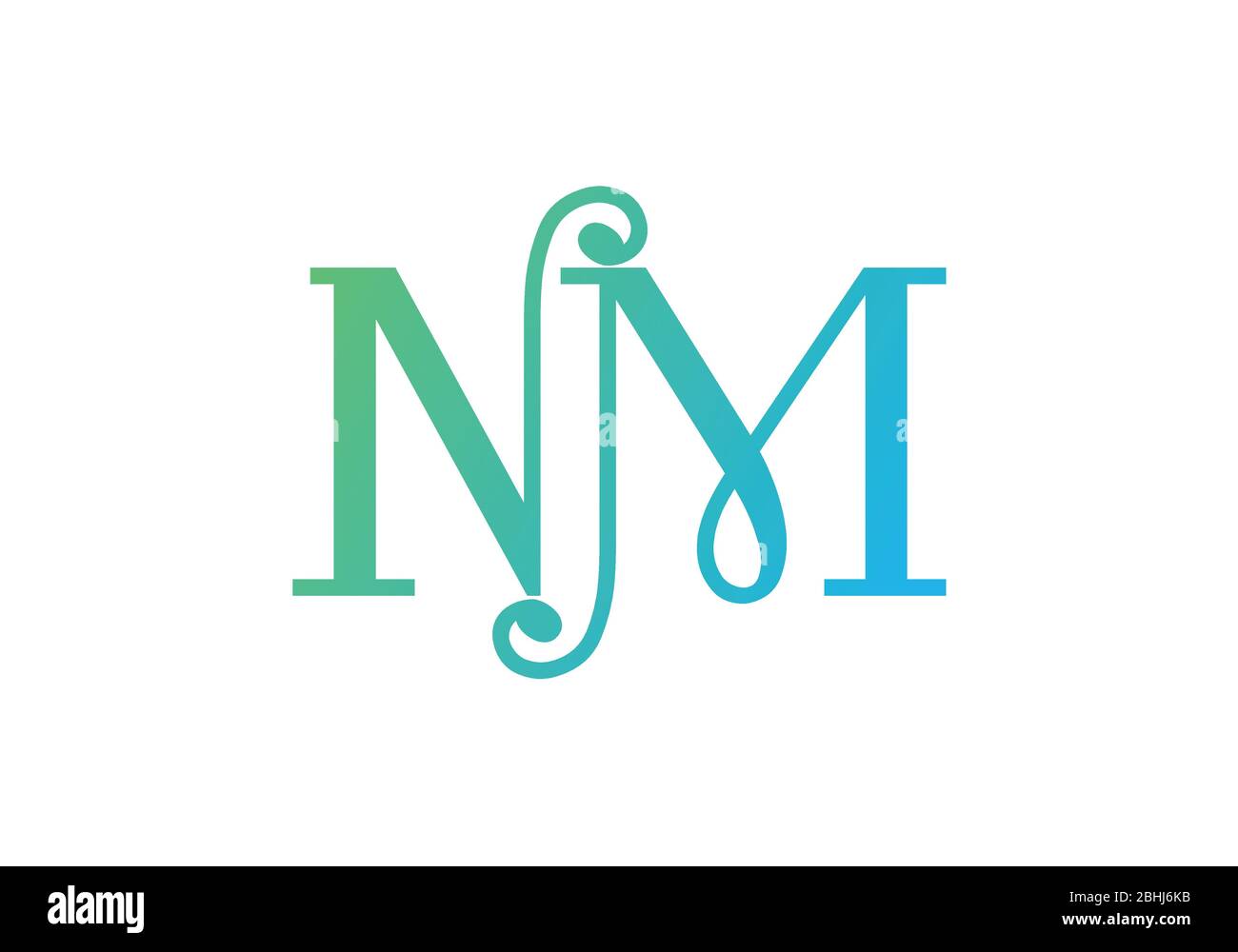 Initial Monogram Letter N M Logo Design Vektor-Vorlage. NM Letter Logo Design Stock Vektor