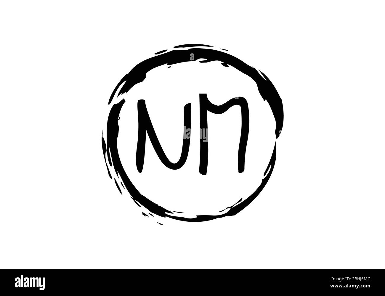Initial Monogram Letter N M Logo Design Vektor-Vorlage. NM Letter Logo Design Stock Vektor