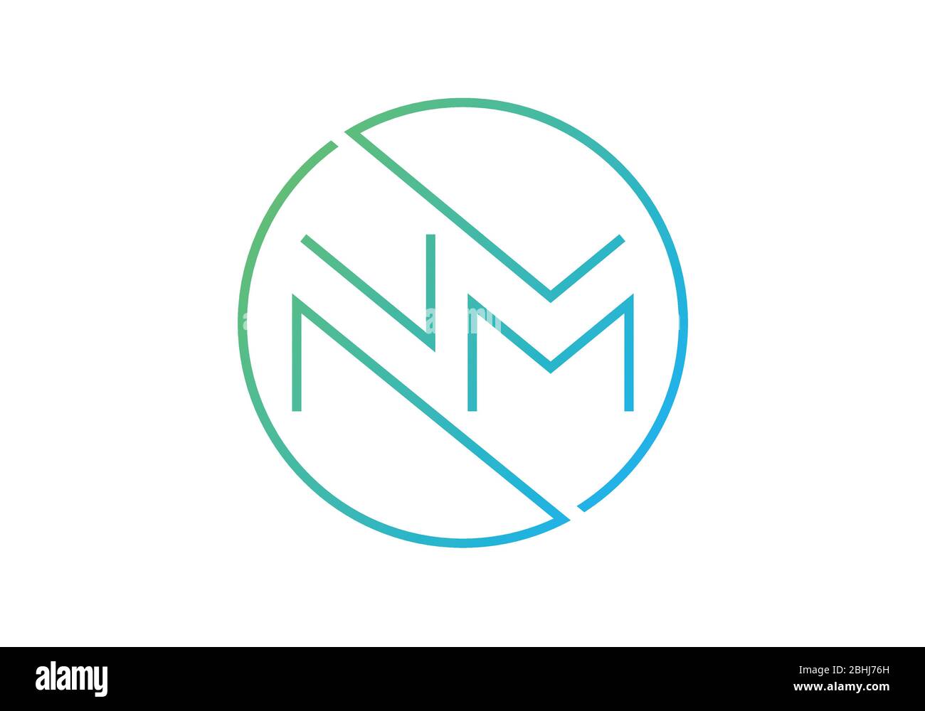 Initial Monogram Letter N M Logo Design Vektor-Vorlage. NM Letter Logo Design Stock Vektor