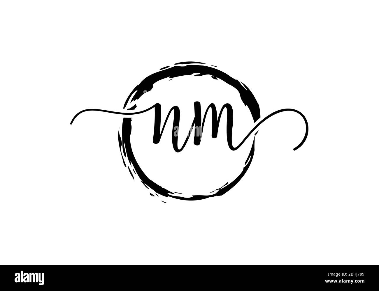 Initial Monogram Letter N M Logo Design Vektor-Vorlage. NM Letter Logo Design Stock Vektor
