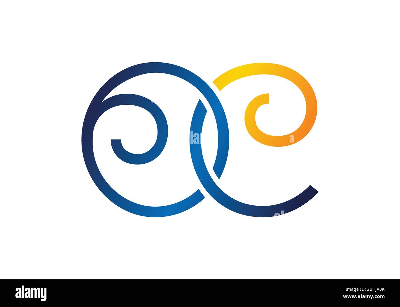 Initial Monogram Letter O C Logo Design Vektor-Vorlage. Logo-Design mit OC-Buchstaben Stock Vektor