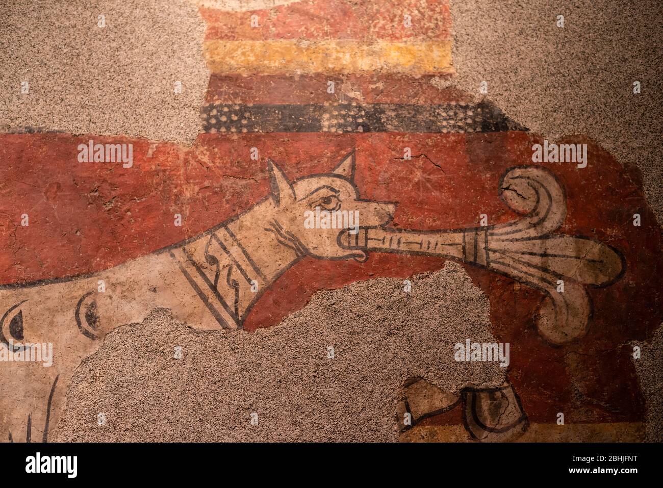 Romanische Kunst in das nationale Kunstmuseum von Katalonien, Barcrelona, Kirche von Sant Joan de Boí, La Vall de Boí, LLeida, Steinigung des Heiligen Stephanus. Stockfoto