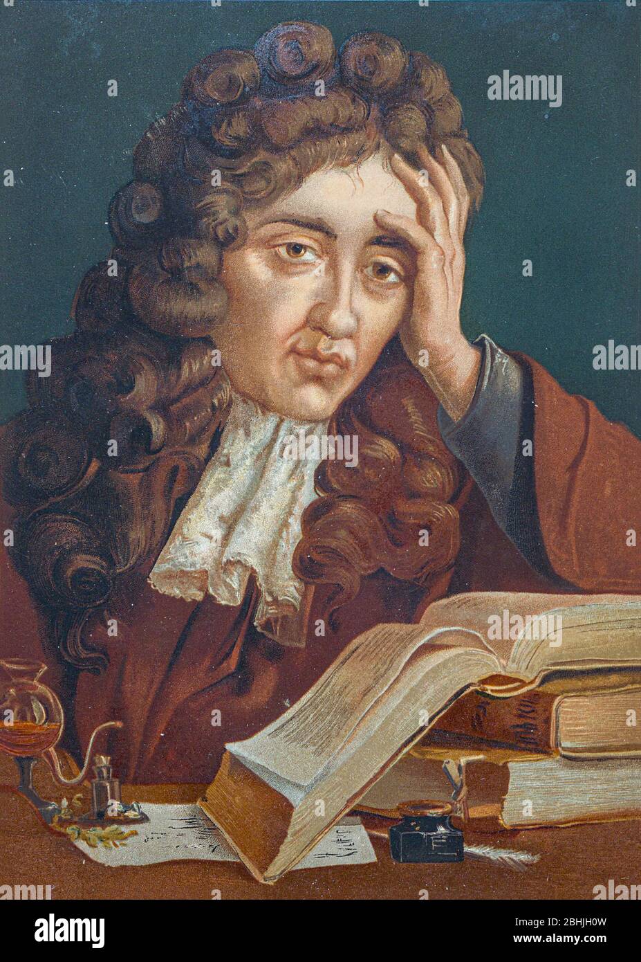 Robert Boyle FRS (25. Januar 1627 – 31. Dezember 1691) war ein anglo-irischer Naturphilosoph, Chemiker, Physiker und Erfinder. Boyle gilt heute weitgehend als der erste moderne Chemiker und einer der Pioniere der modernen experimentellen wissenschaftlichen Methode. Er ist am besten bekannt für Boyle's Gesetz, das beschreibt die umgekehrt proportional Beziehung zwischen dem absoluten Druck und Volumen eines Gases, wenn die Temperatur konstant gehalten wird innerhalb eines geschlossenen Systems. Unter seinen Werken gilt der skeptische Chymist als Eckstein im Bereich der Chemie. Er war ein frommer Anglikaner und ist bekannt Stockfoto
