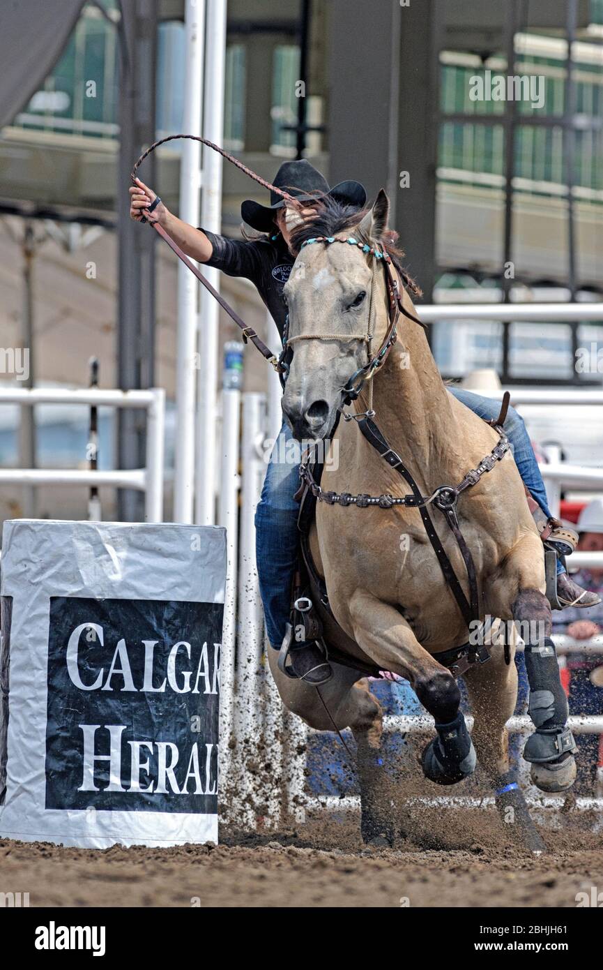 Barret Racing beim Calgary Stampede Rodeo Stockfoto