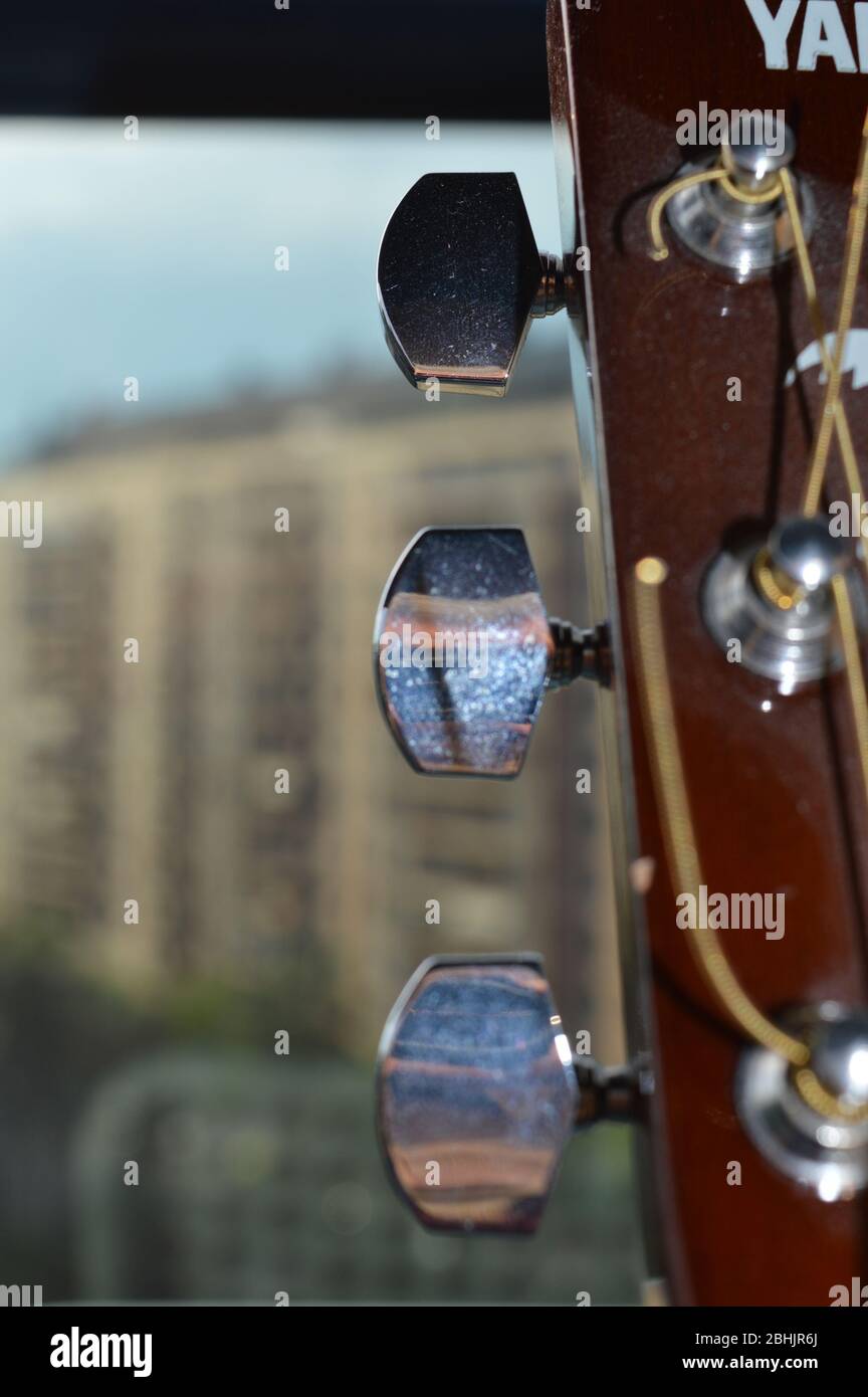 Gitarre hautnah Stockfoto