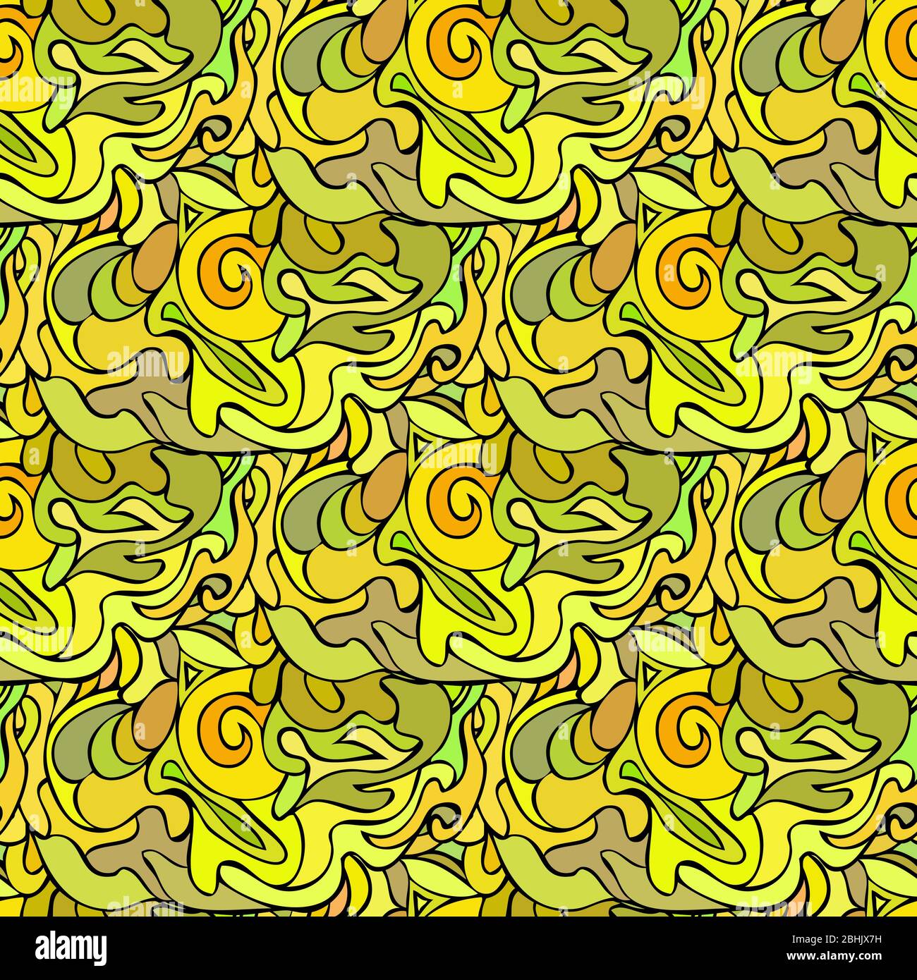 Abstrakt gelbes florales Nahtmuster Stock Vektor
