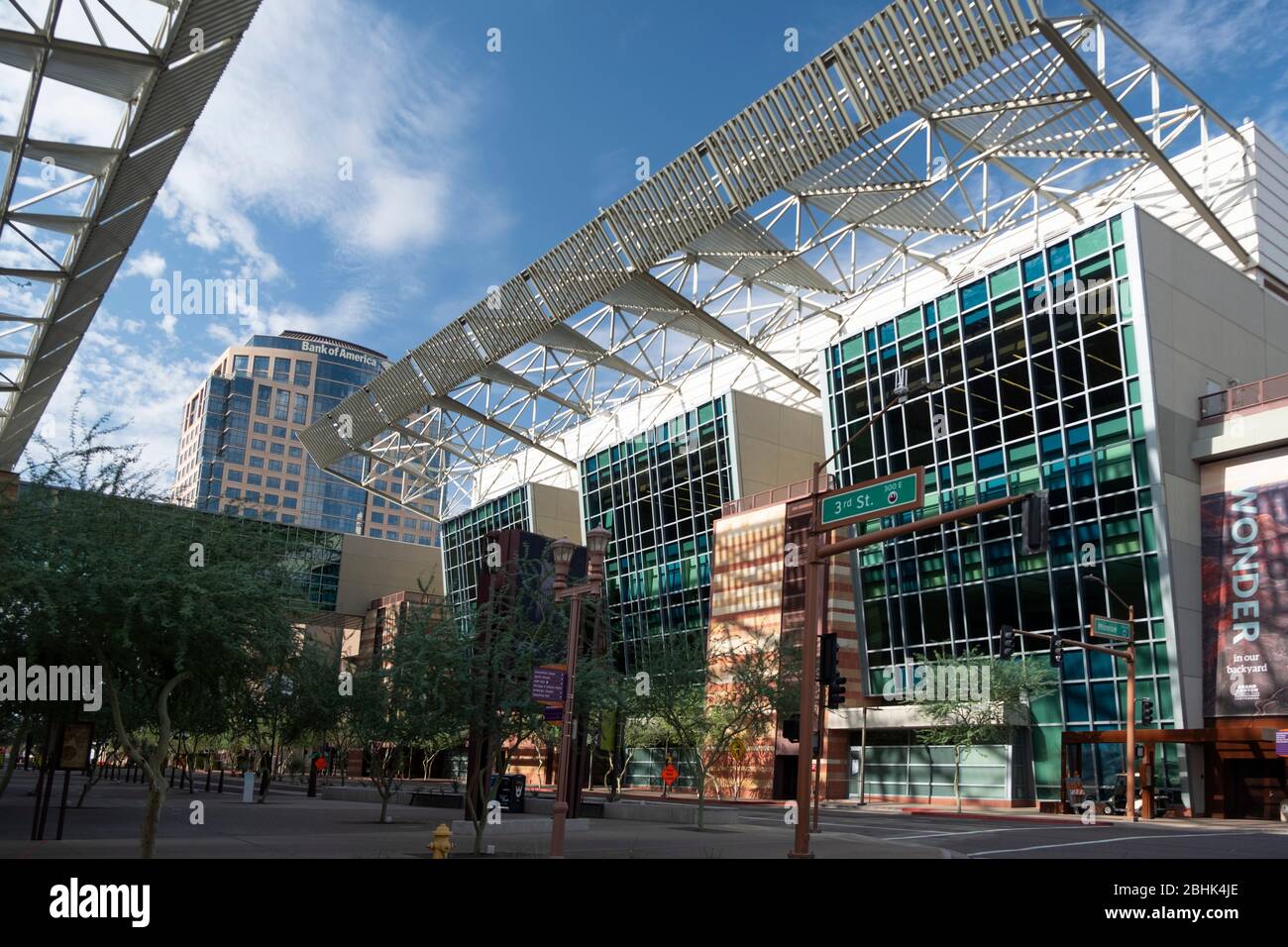 Blick auf das Phoenix Convention Center in der Innenstadt Stockfoto