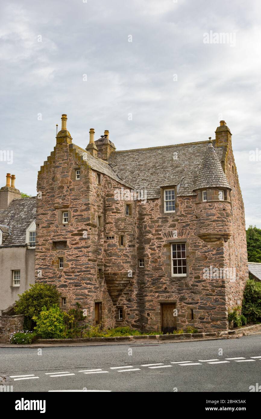 Fordyce Castle in der. Historischen Dorf Fordyce in Aberdeenshire Schottland Stockfoto