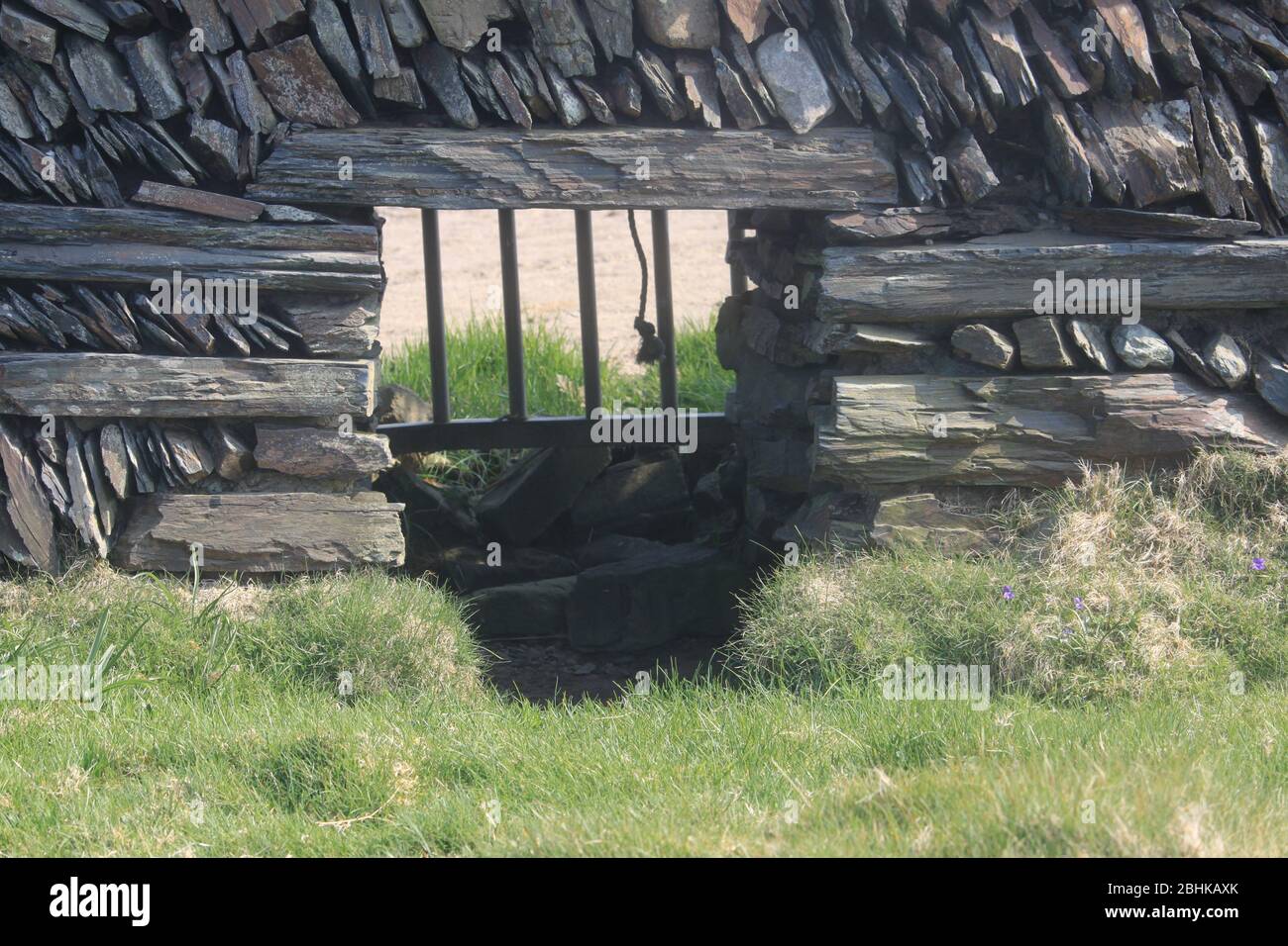 Loch in der Wand Stockfoto