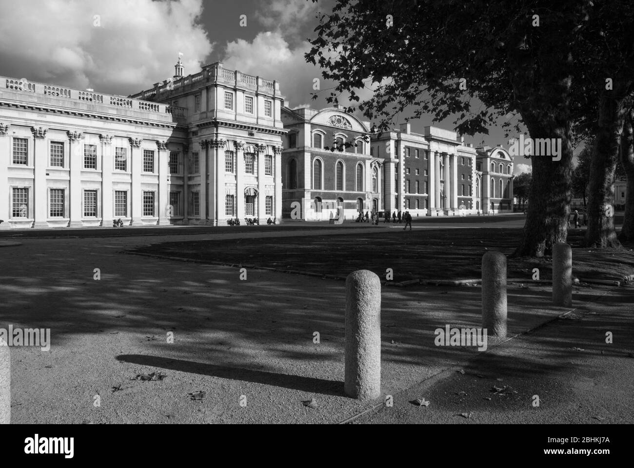 UNESCO Englische Barockarchitektur Old Royal Naval College, King William Walk, Greenwich, London SE10 9NN von Sir Christopher Wren John Vanbrugh Stockfoto