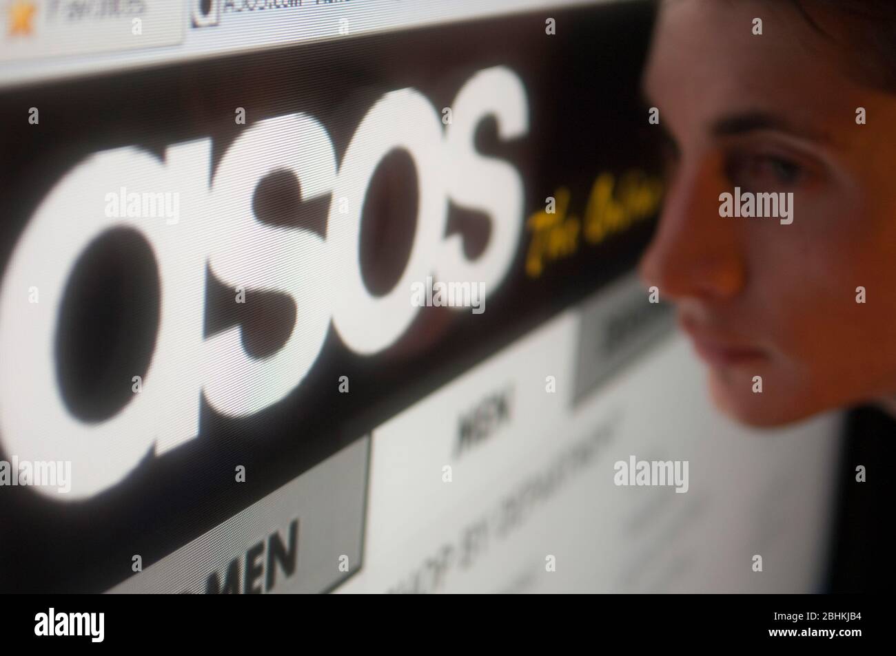 Illustratives Bild der ASOS-Website Stockfoto
