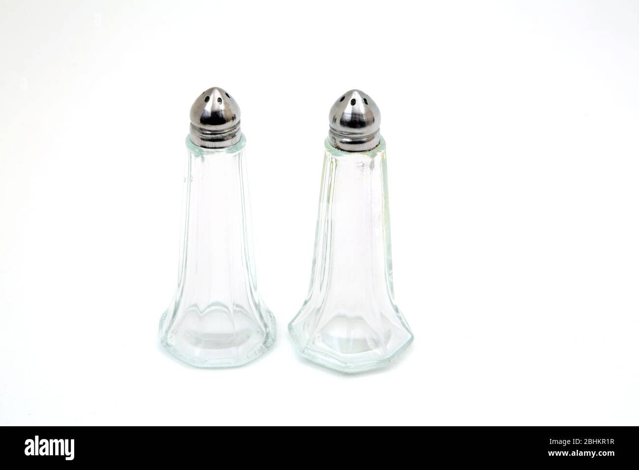 Glas Salz und Pfeffer Keller Stockfoto
