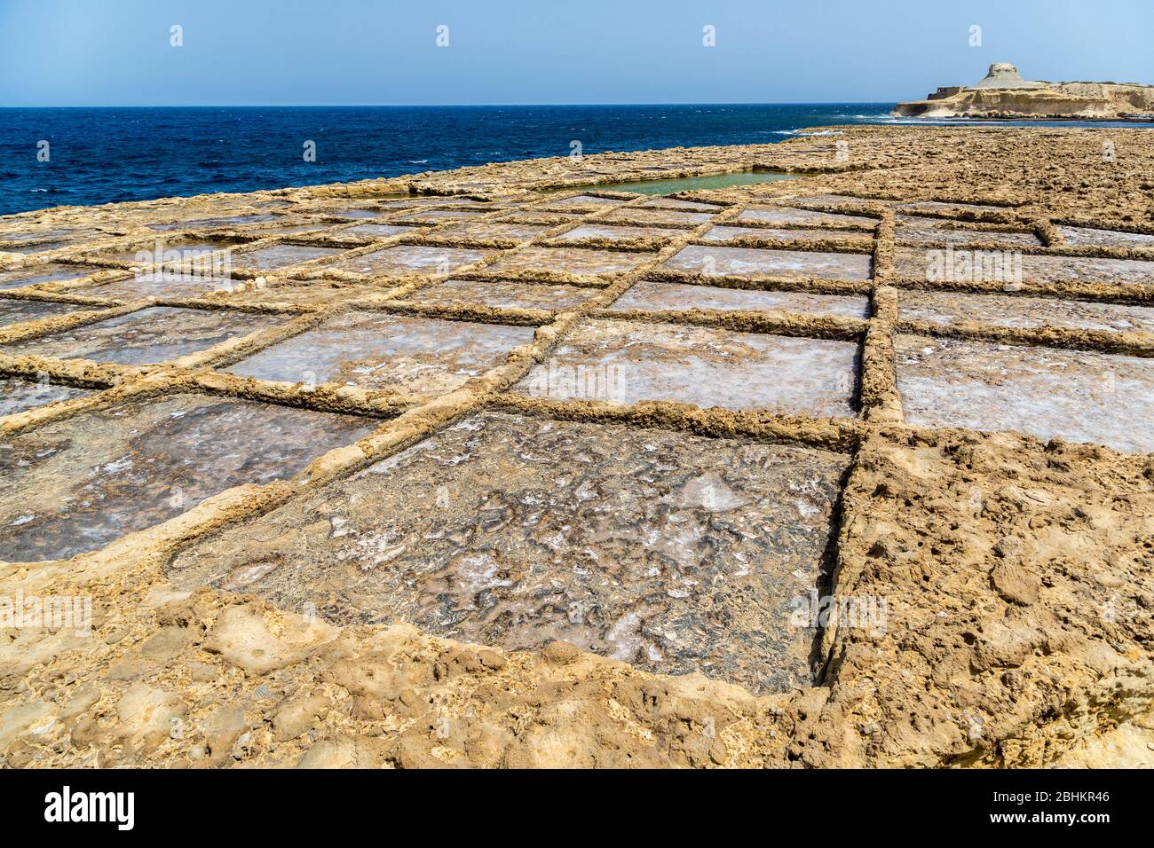 Salzpfannen, Xwejni Bay, Gozo Stockfoto