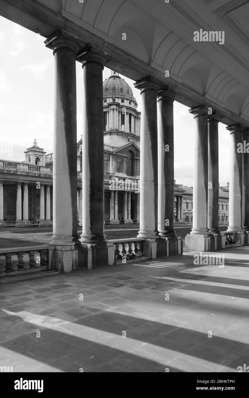 UNESCO Englische Barockarchitektur Old Royal Naval College, King William Walk, Greenwich, London SE10 9NN von Sir Christopher Wren John Vanbrugh Stockfoto