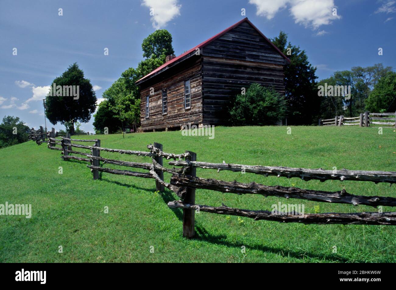 Cherokee Courthouse (1828-1839), Tahlonteeskee, Oklahoma Stockfoto