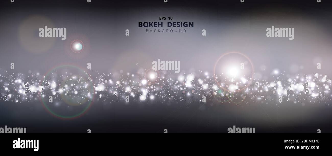 Abstrakt breiten Bokeh Design von reinem Weiß glitzert Muster Kunstwerk auf Sommer Hintergrund. Dekorieren für Anzeige, Poster, Artwork, Template-Design, Print. Stock Vektor