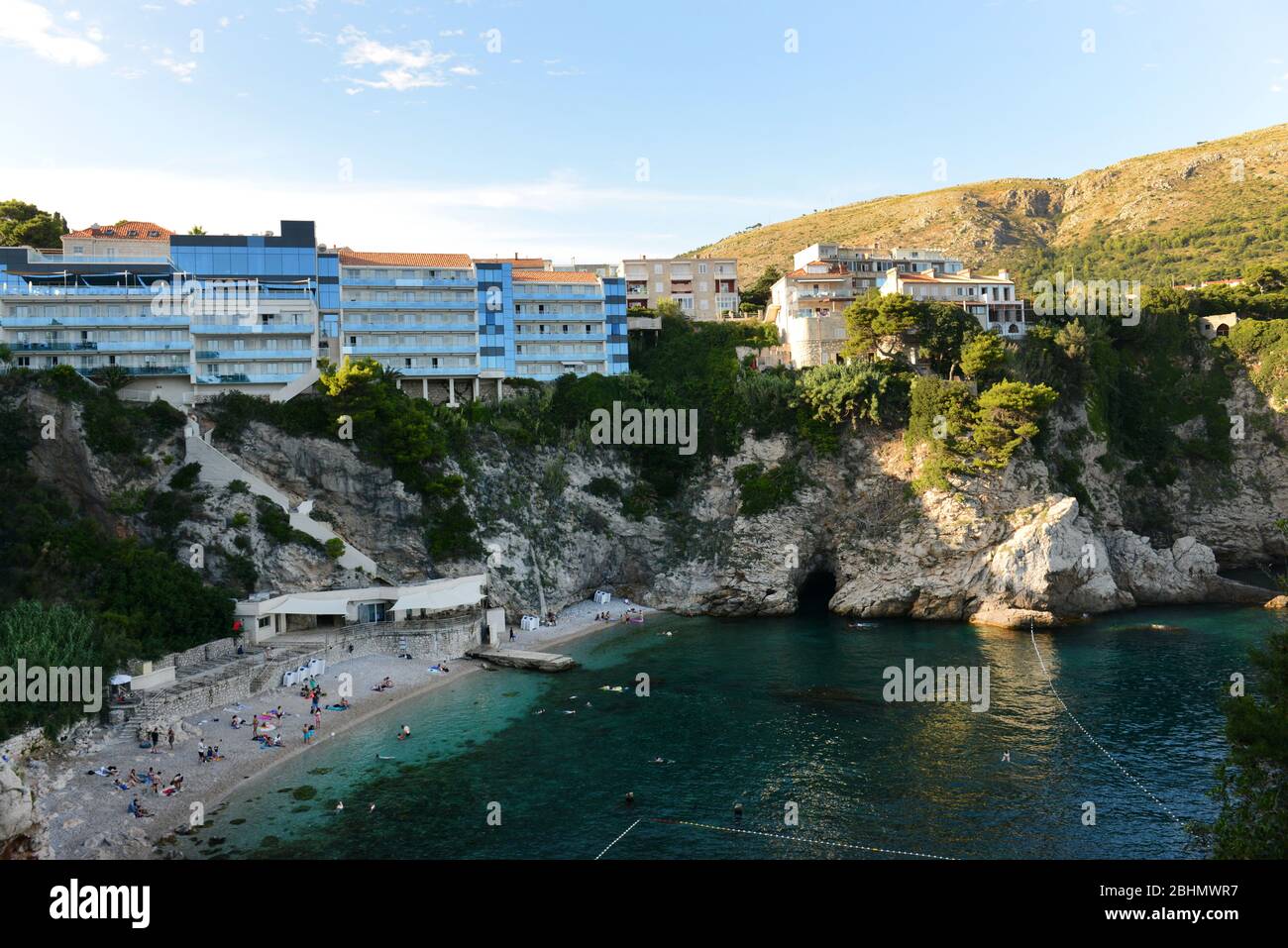 Bellevue Strand in Dubrovnik, Kroatien. Stockfoto