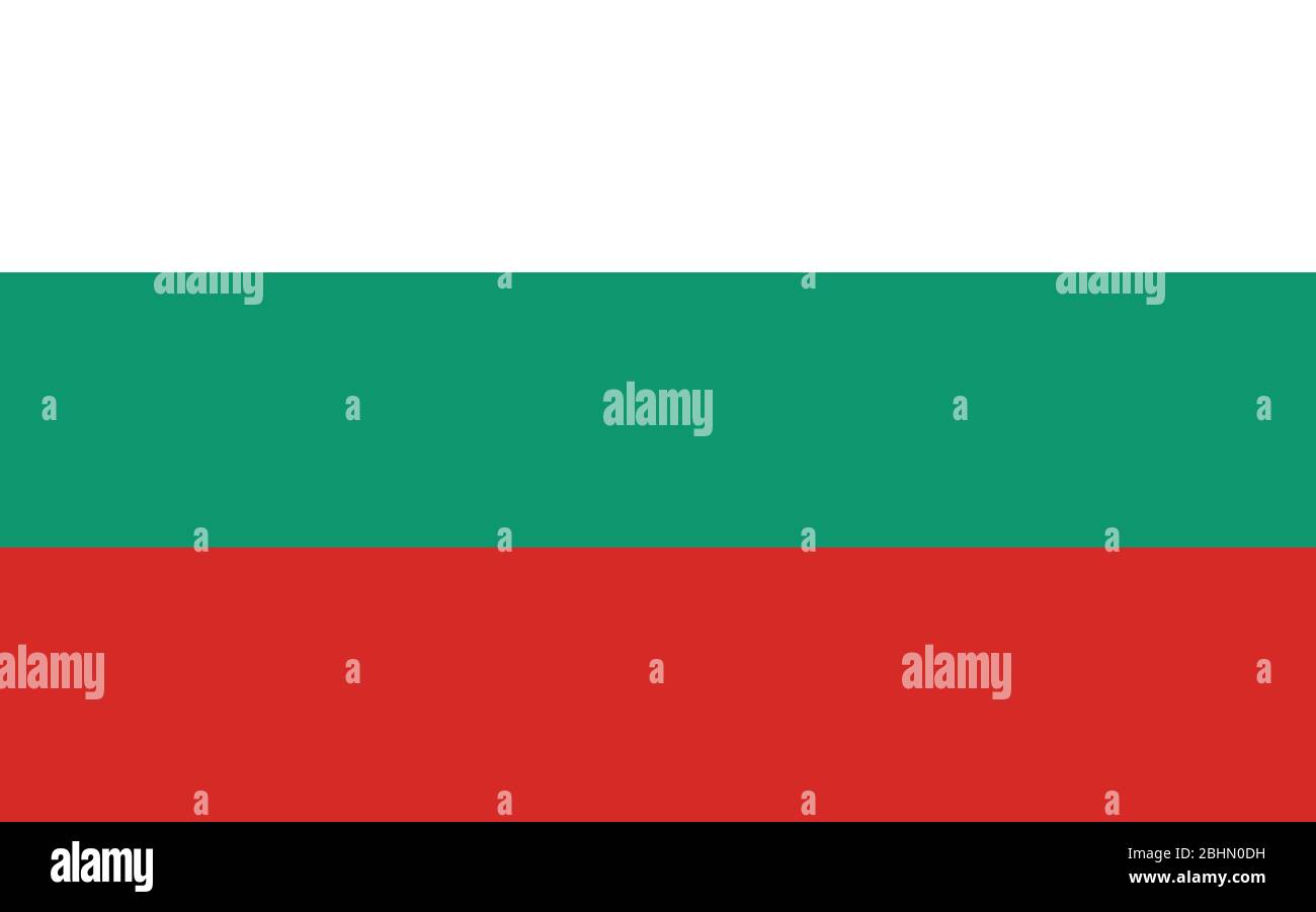 Bulgarien Flagge Vektorgrafik. Rechteckige bulgarische Flagge Illustration. Die bulgarische Landesflagge ist ein Symbol für Freiheit, Patriotismus und Unabhängigkeit. Stock Vektor