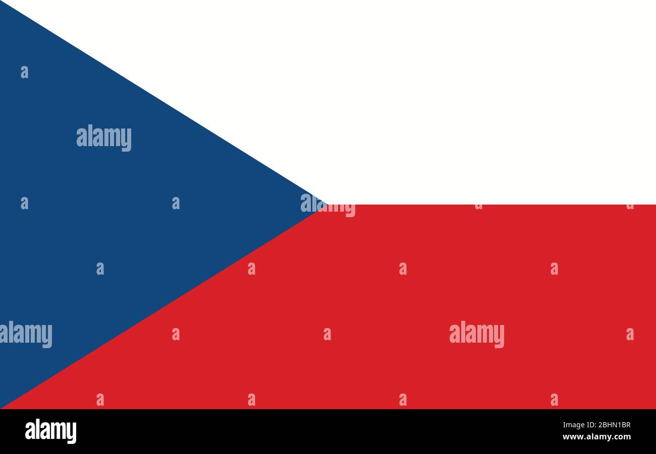 Vektorgrafik Tschechien Flagge. Rechteckige Abbildung der tschechischen Flagge. Die Tschechische Landesflagge ist ein Symbol für Freiheit, Patriotismus und Unabhängigkeit. Stock Vektor