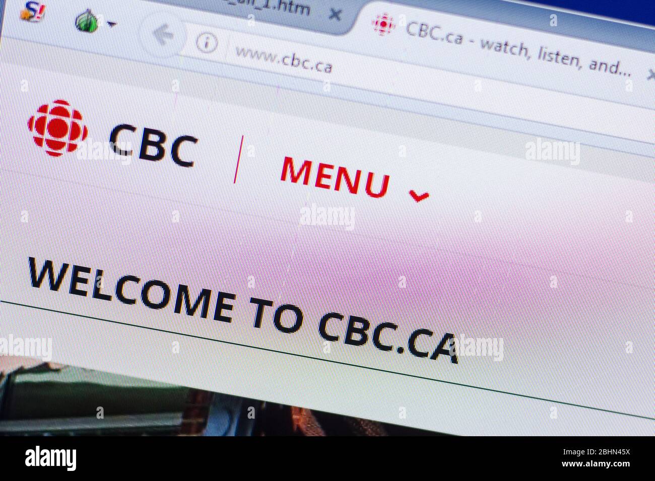 Rjasan, Russland - 13. Mai 2018: CBC-Website auf dem Display des PC, url - CBC.ca Stockfoto