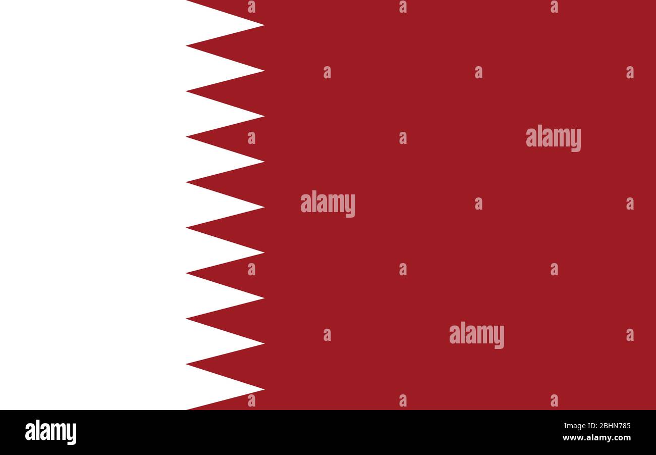 Katar Flagge Vektorgrafik. Rechteckige Darstellung der katarischen Flagge. Die Flagge Katars ist ein Symbol für Freiheit, Patriotismus und Unabhängigkeit. Stock Vektor