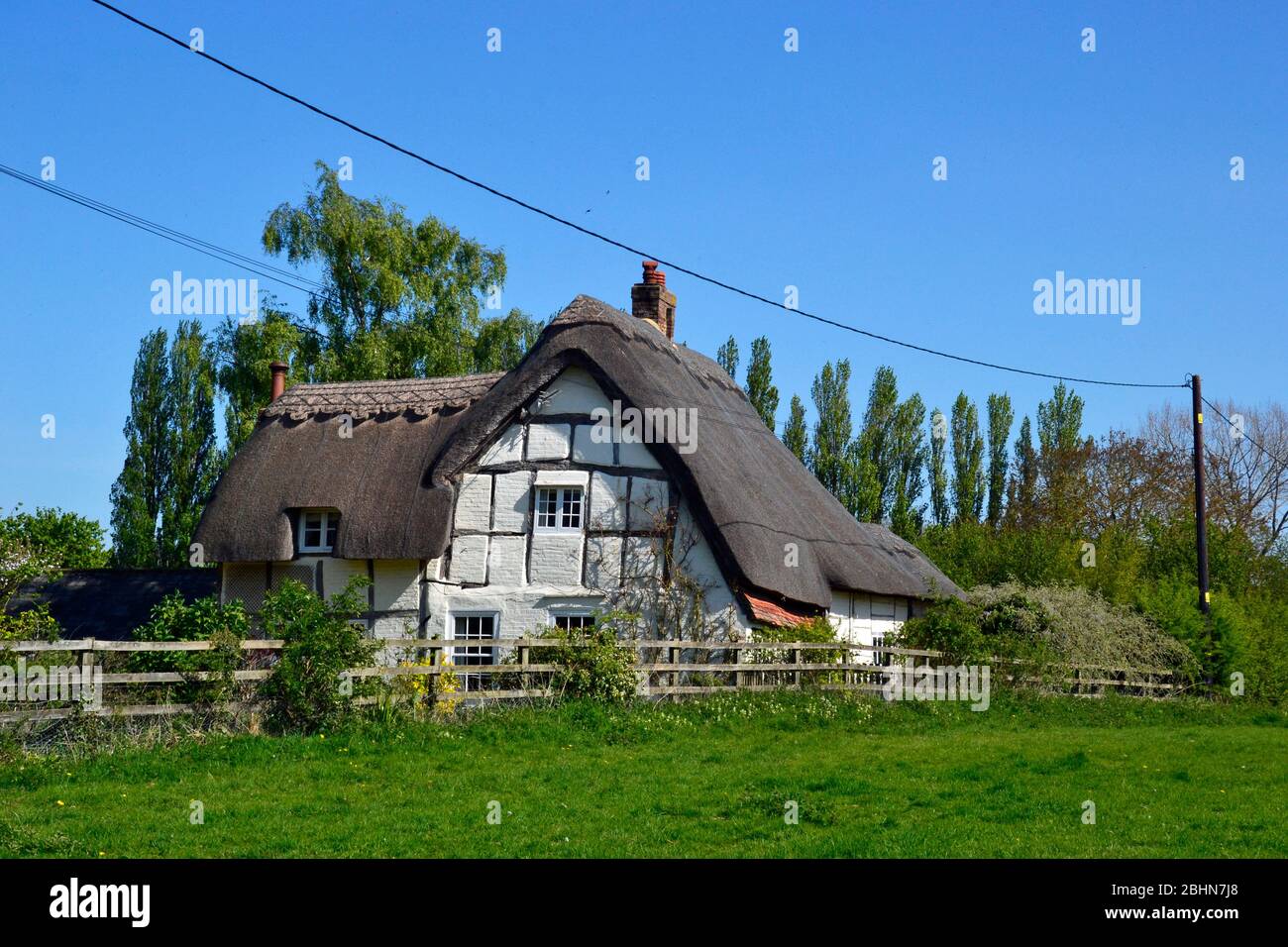 Gerahmtes Strohhaus in Meadle, Buckinghamshire, Großbritannien Stockfoto