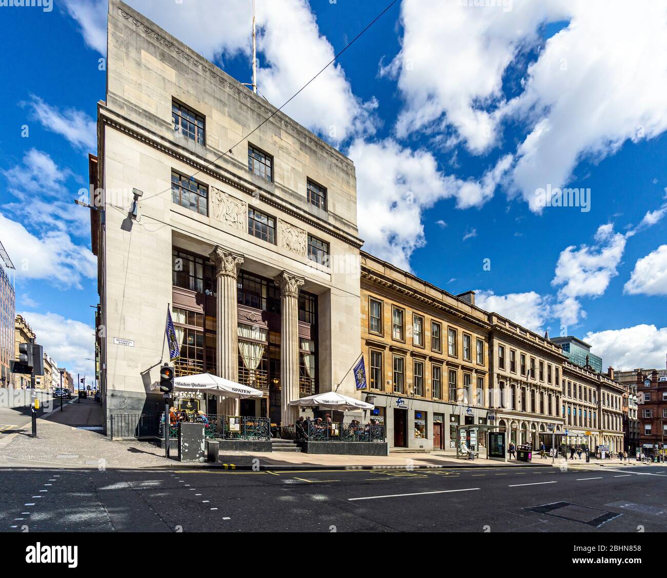 Bothwell Street mit Geschäften und Café-Kultur in Glasgow Schottland uk Stockfoto