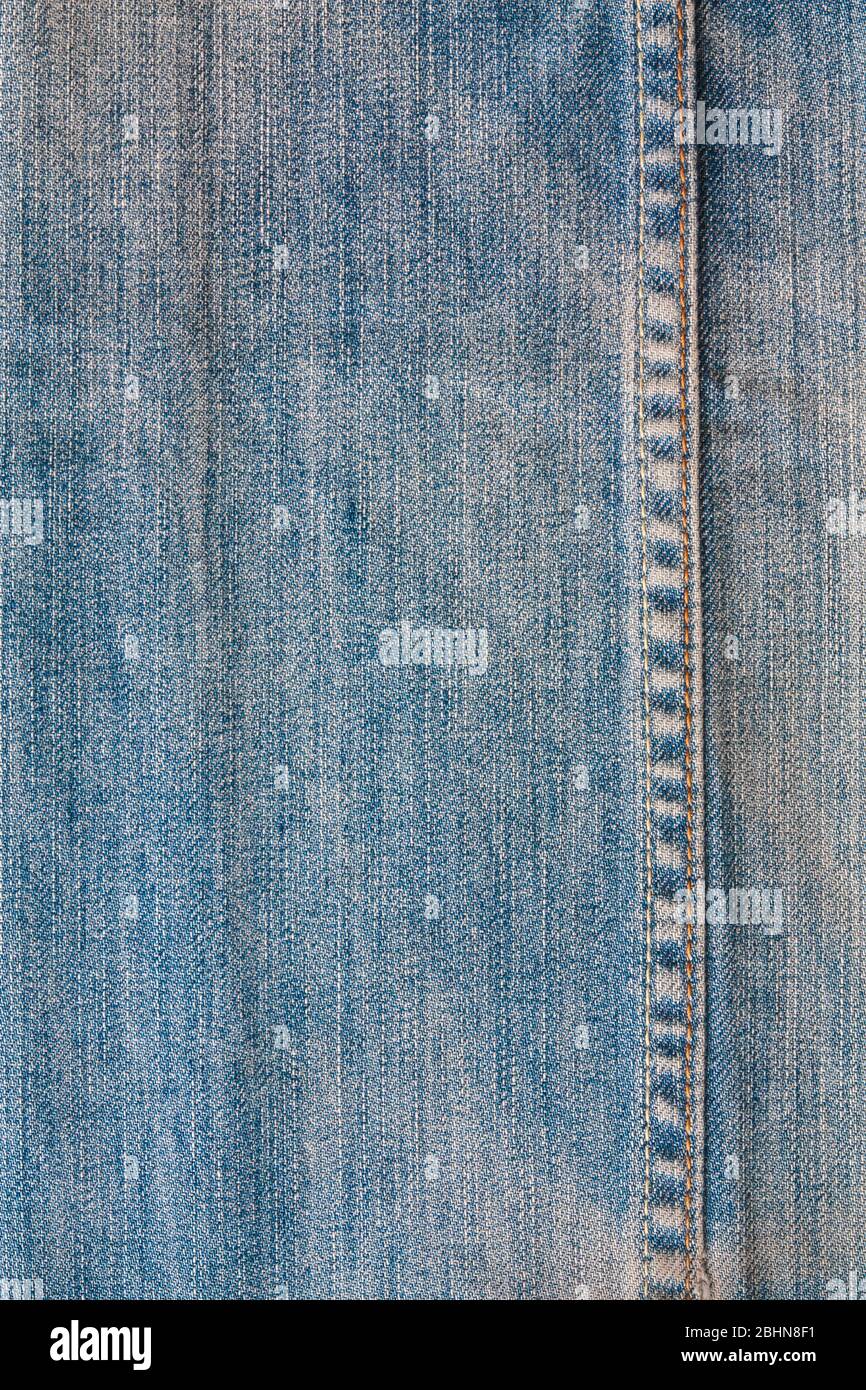 Jeans-Struktur mit Nähten Stockfoto
