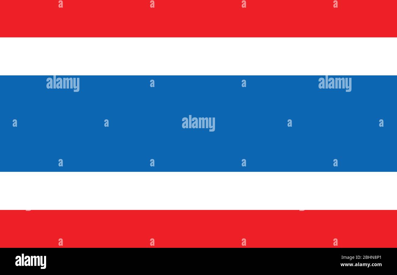 Thailand Flagge Vektorgrafik. Rechteckige Thai-Flagge Illustration. Die Flagge Thailands ist ein Symbol für Freiheit, Patriotismus und Unabhängigkeit. Stock Vektor