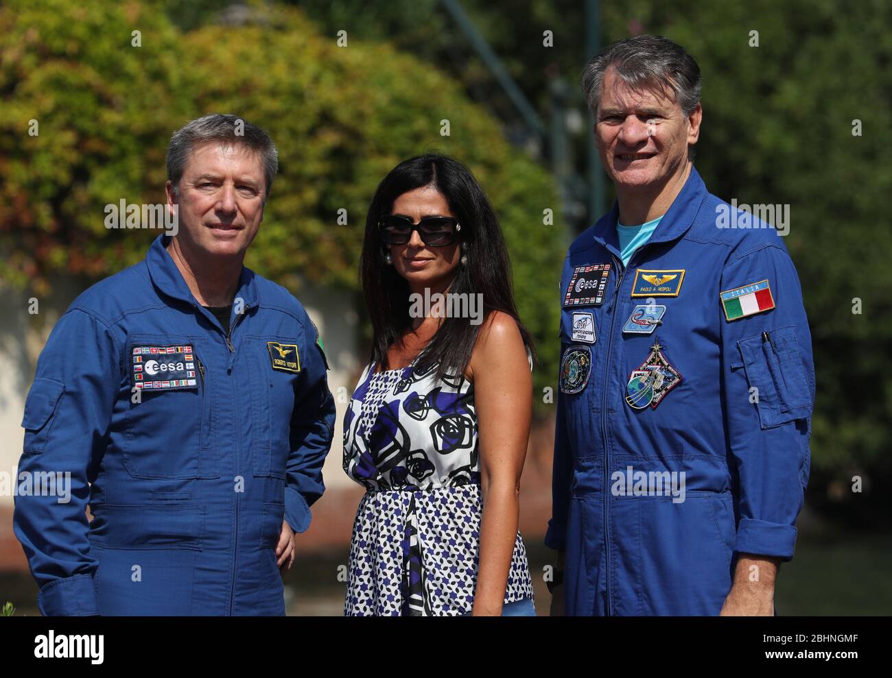 VENEDIG, ITALIEN - SEPTEMBER 06: Die Astronauten Roberto Vittori und Paolo Nespoli werden während des 75. Filmfestivals in Venedig am 6. September 2018 gesehen Stockfoto