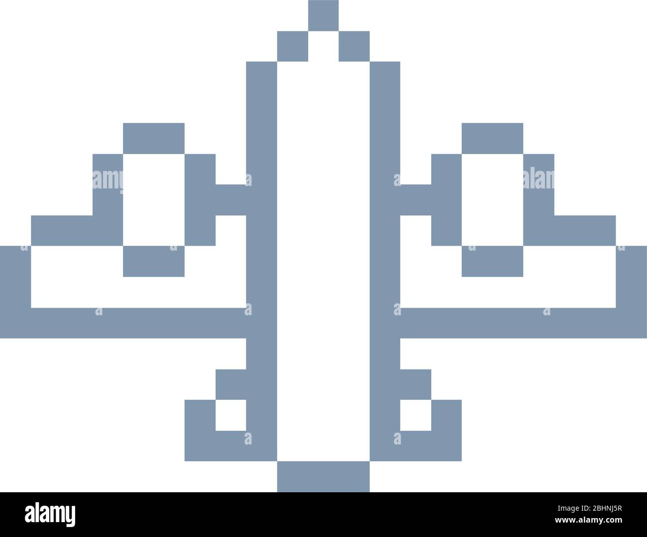 Flugzeug Flugzeug Flugzeug Pixel Video Game Art Symbol Stock Vektor
