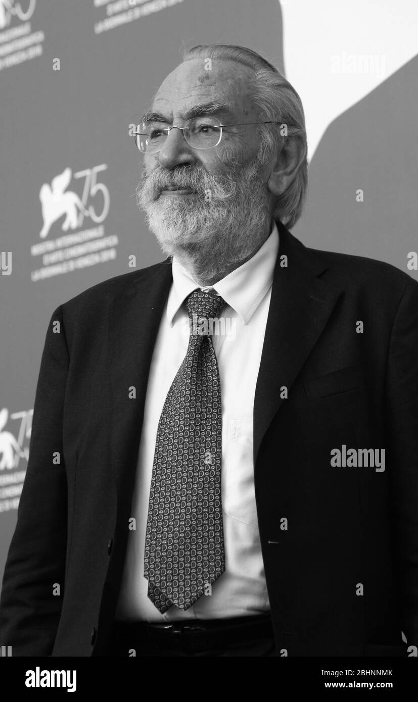 VENEDIG, ITALIEN - SEPTEMBER 07: Renato Carpentieri besucht die Fotozelle "Una Storia Senza Nome" während des 75. Filmfestivals von Venedig am 7. September 2018 Stockfoto