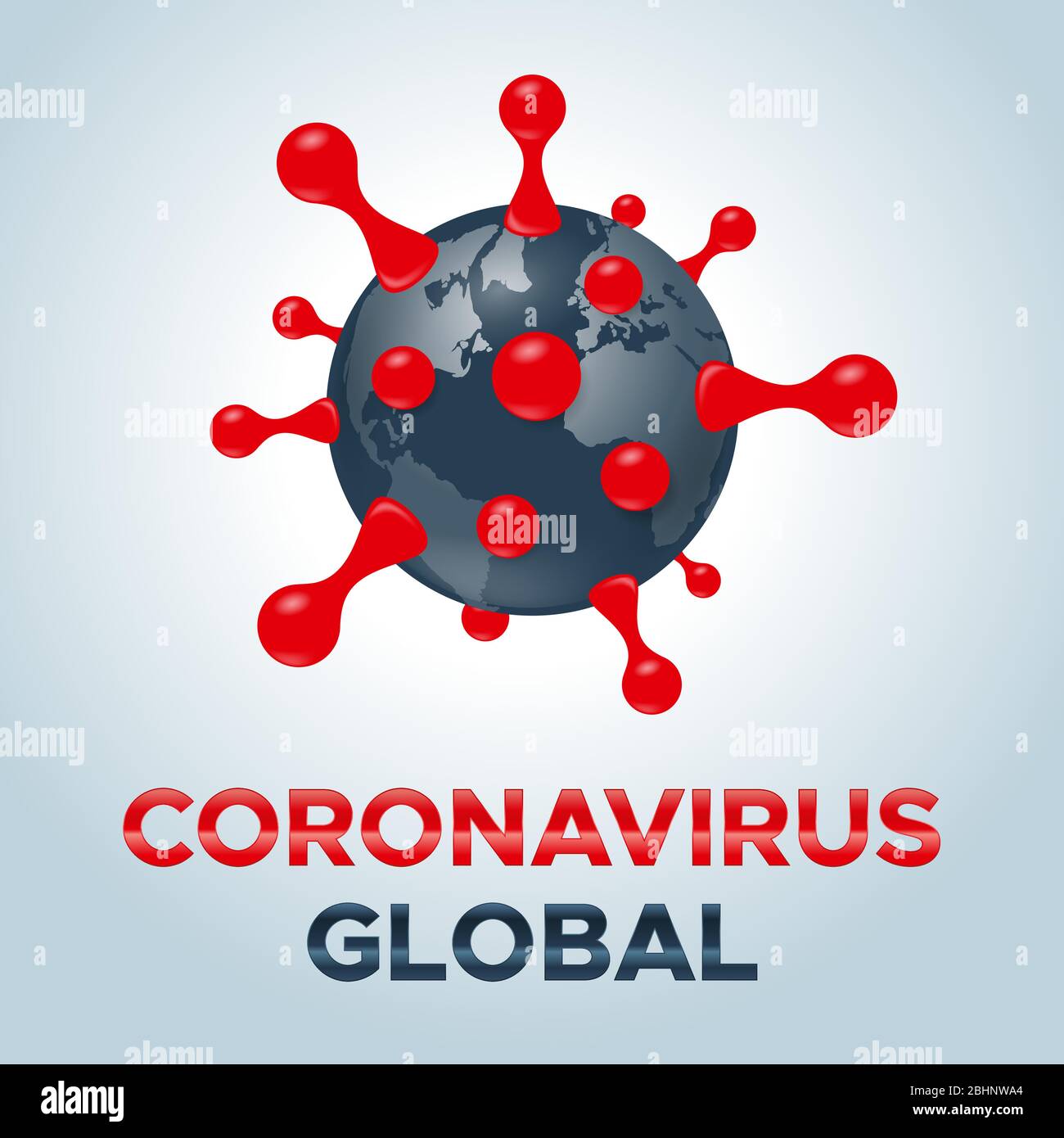 Symbolvektor für Coronavirus-Molekülzellen. 3D-Vektor Stock Vektor