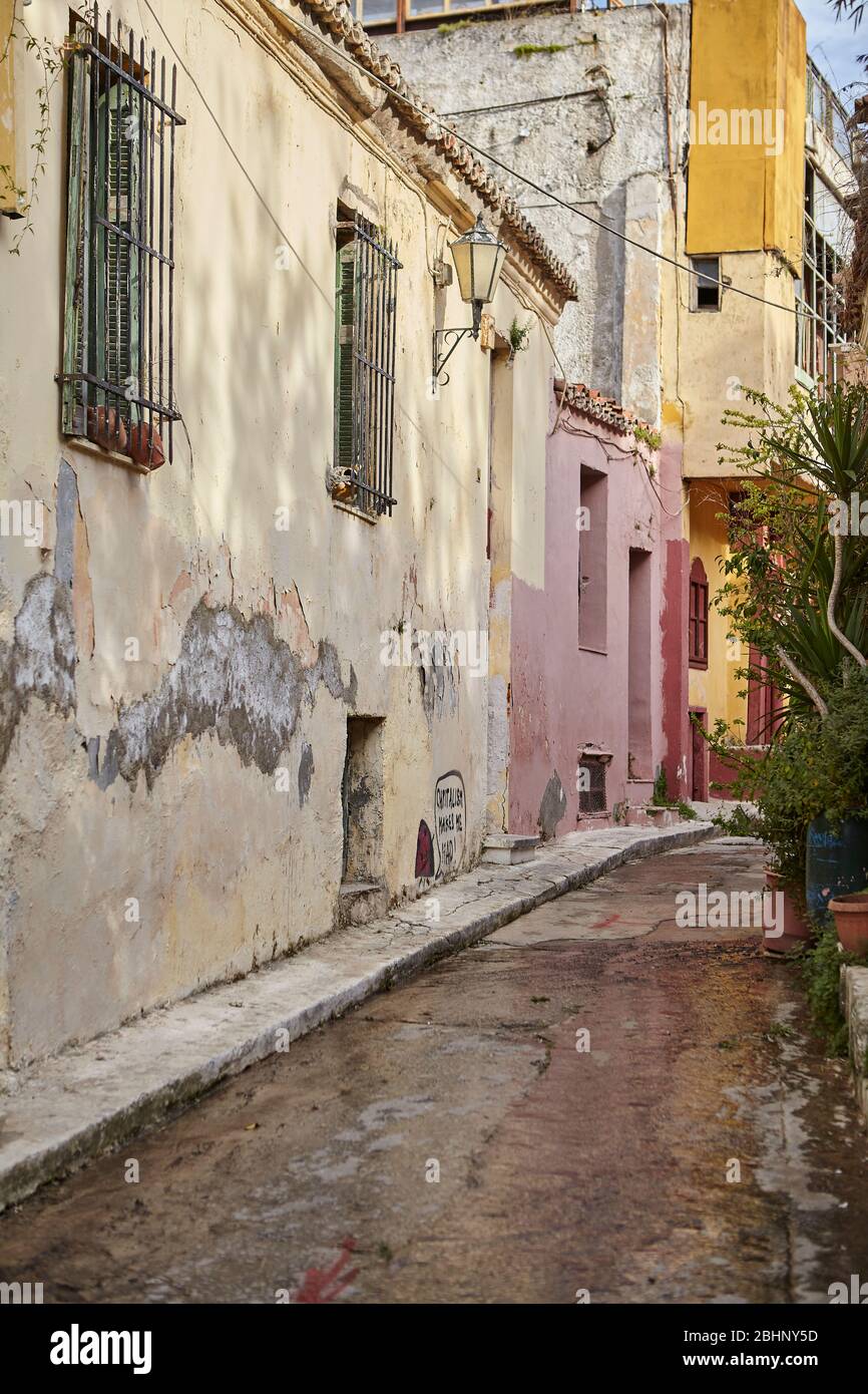 Traditionelles Haus in anafiotika plaka Athen griechenland Stockfoto