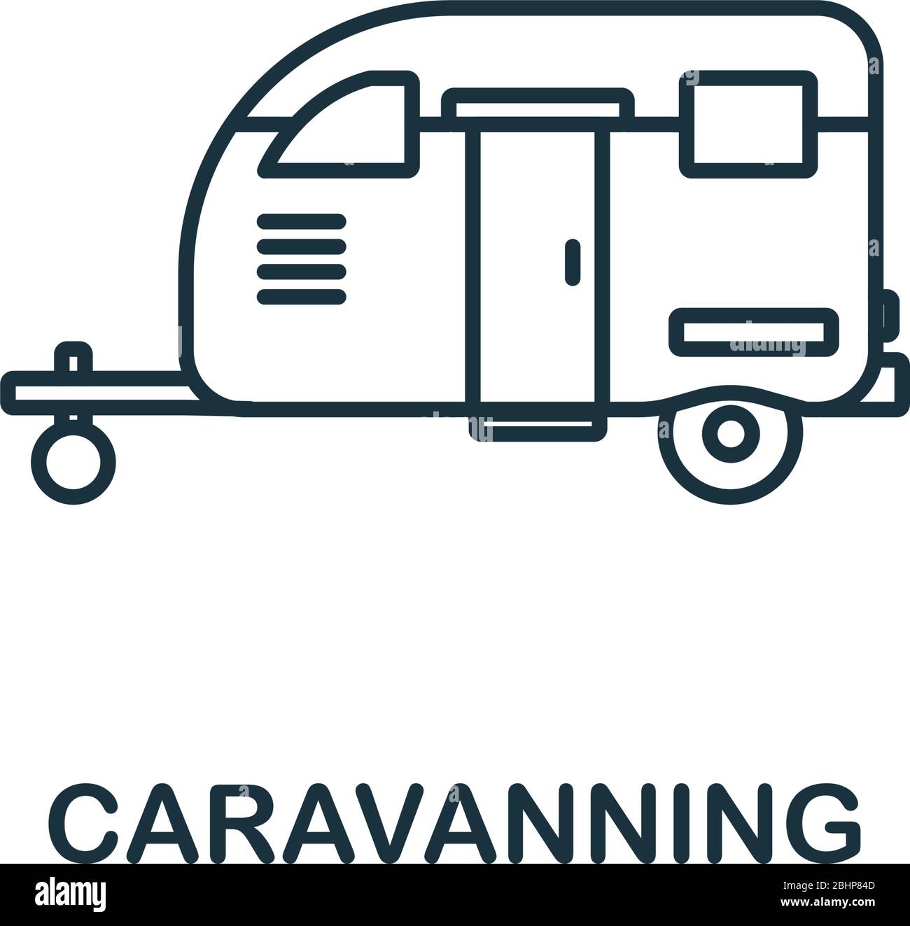 Caravaning-Symbol. Einfaches Linienelement Caravanning Symbol für Vorlagen, Webdesign und Infografiken Stock Vektor